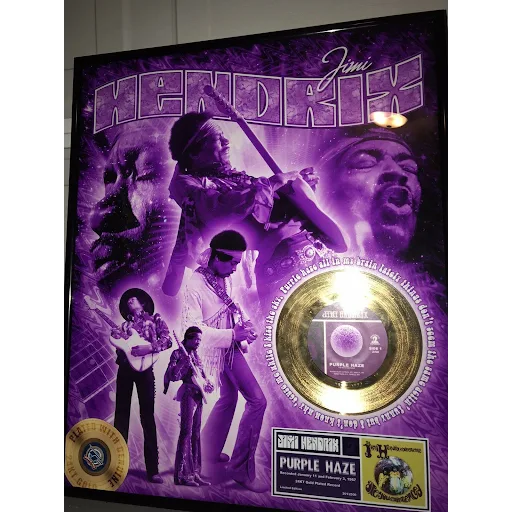Jimi Hendrix 24-Karat-gold Purple Haze Vinyl Framed RARE